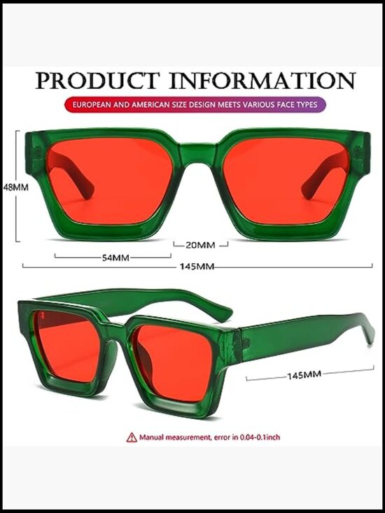 Square Thick Frame Sunglasses for Women Men Simple Designer Style Retro Shades